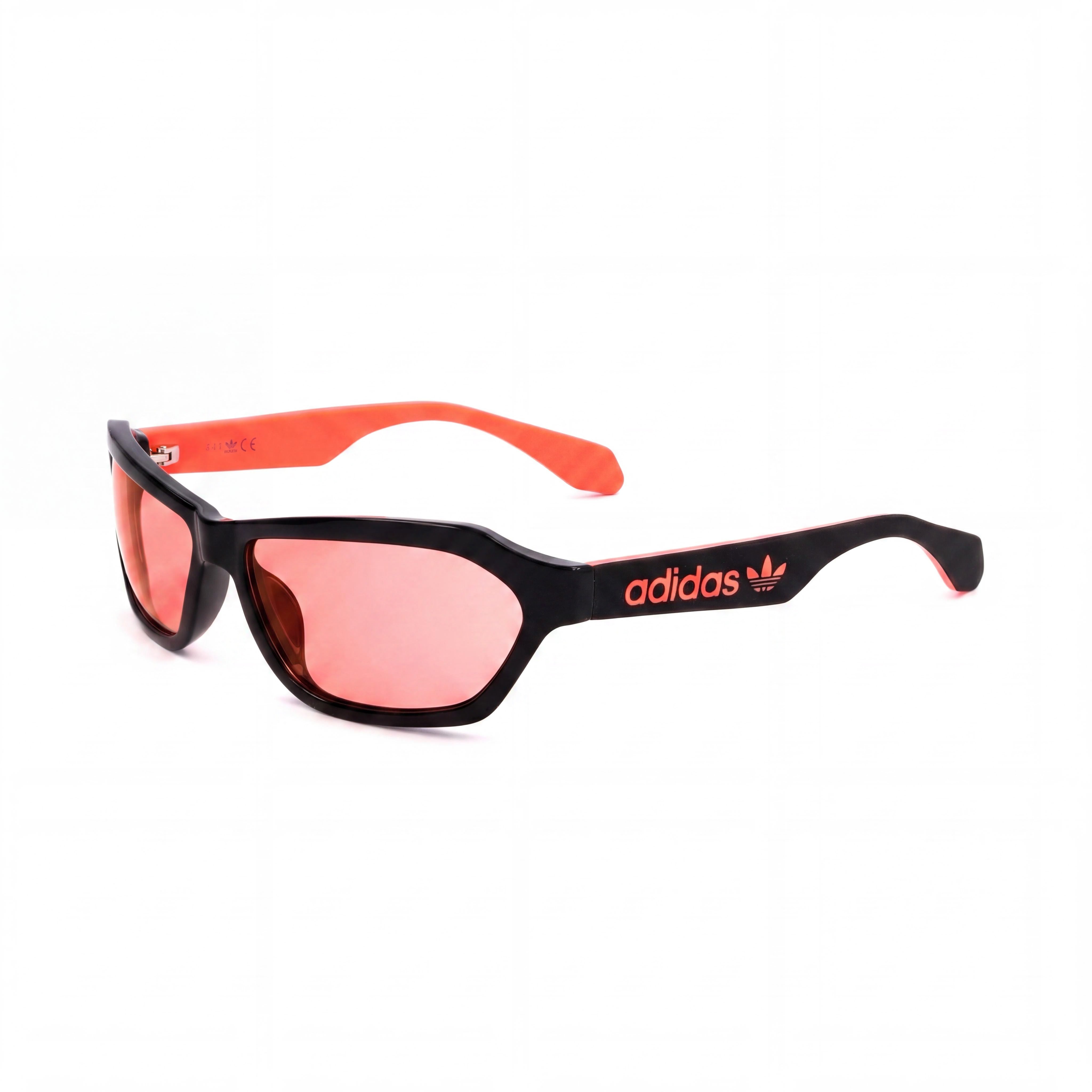 adidas Originals Modern Unisex Shiny Black Acetate Sunglasses with Bordeaux Mirror Lenses, UV Protection, 58mm, Photo 1