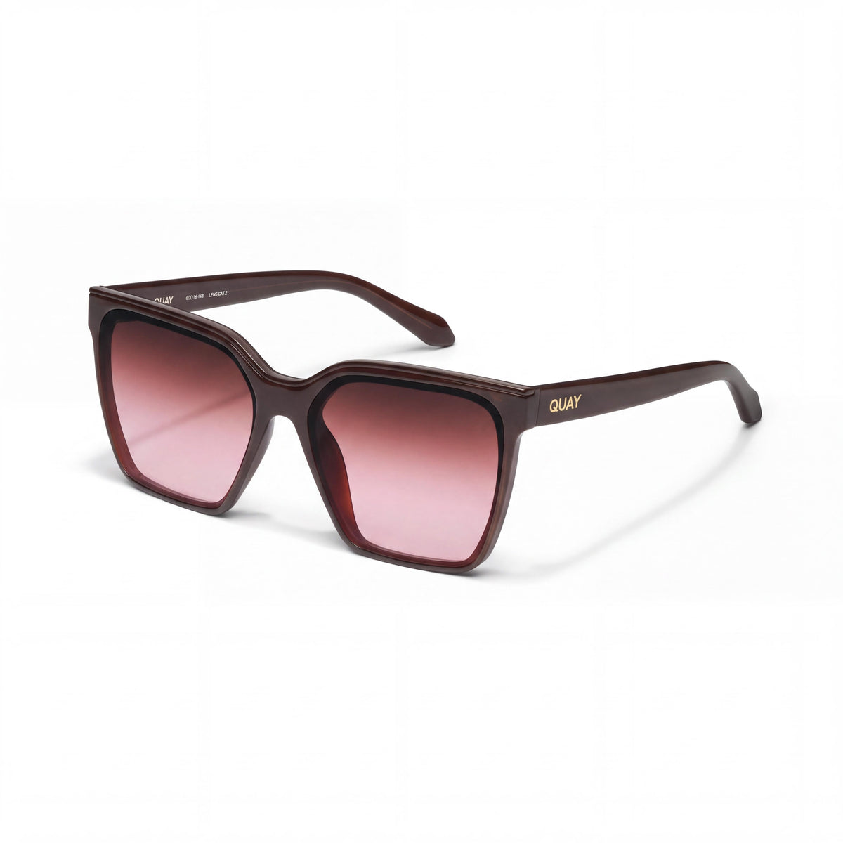 QUAY Level Up Women's Dark Brown Rouge Glow Injection Frame Non-Polarized Sunglasses 60-16-148, Photo 1