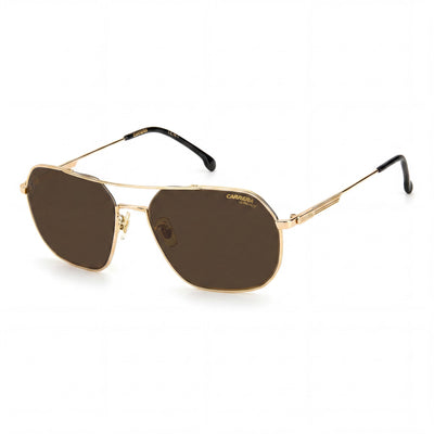 Gafas de sol Carrera Classic unisex de acero inoxidable dorado con lentes marrón oscuro y protección UV de 58 mm
