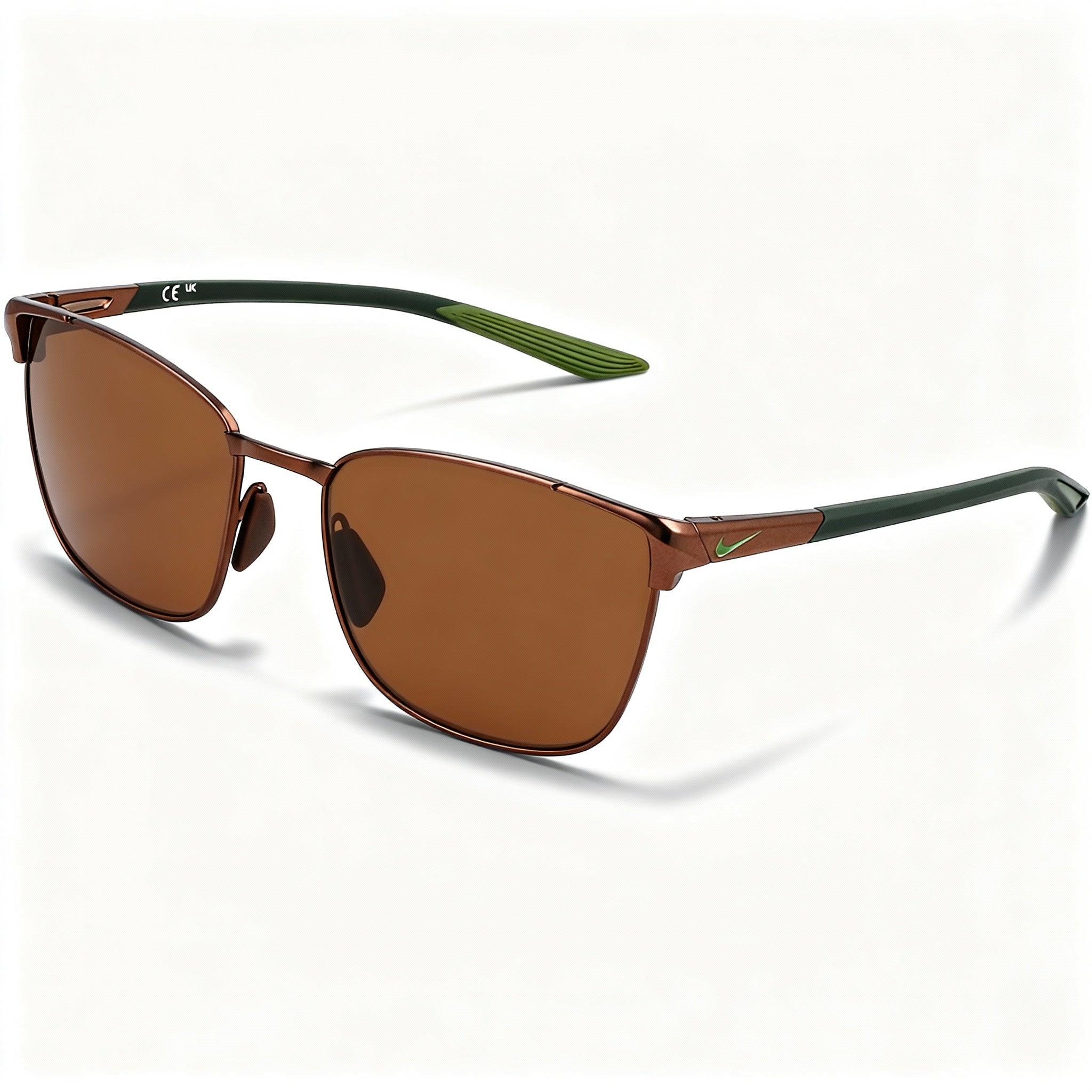 Nike Metal Fusion FV2377 Unisex Stainless Steel Sunglasses Multi-coloured Frame Sain Walnut Brown Lenses 55mm