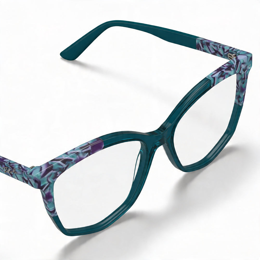 KARL LAGERFELD KL6154 Unisex Sunglasses featuring Blue Marble Blue Acetate Frame & Non-Polarized Lenses 55mm
