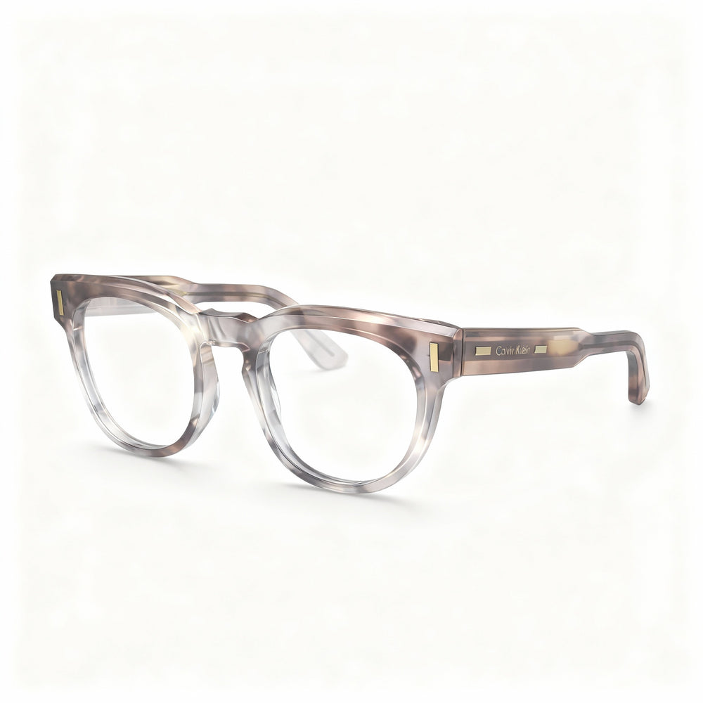 Calvin Klein Ck23542 Unisex Acetate Full Rim Eyeglasses with Fixed Nose Pads, Nude Havana, 49mm