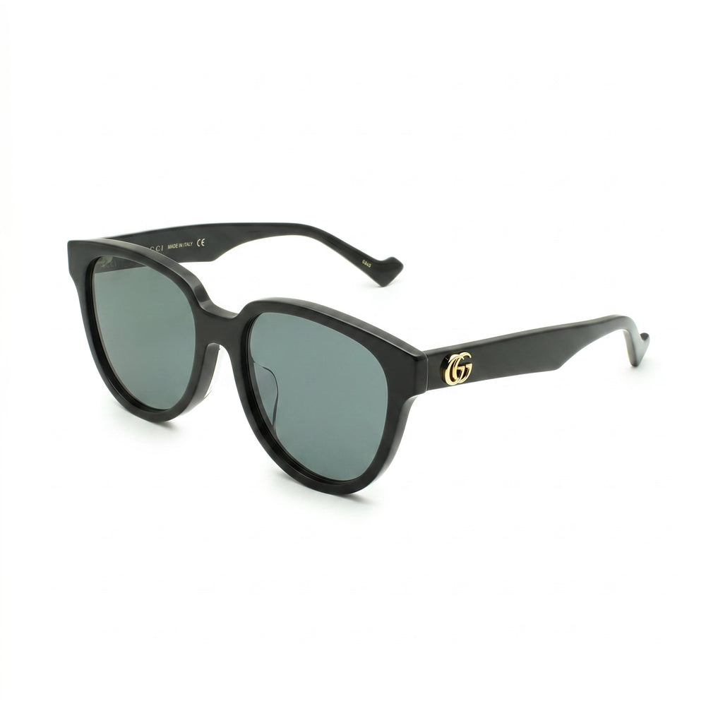 Gafas de sol Gucci GG0960SA-002 para mujer, estilo ojo de gato, de plástico, color negro y gris, sin polarizar, con protección UV, 55 mm