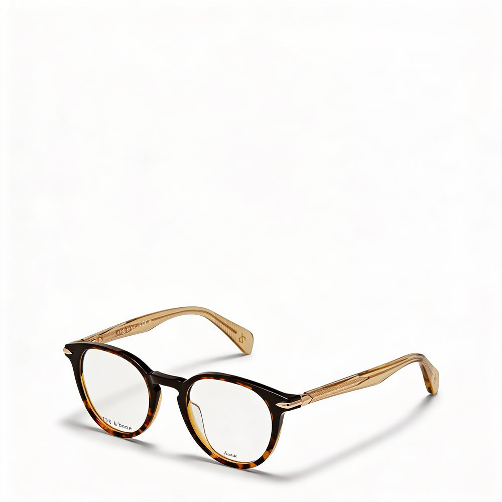 Gafas de sol modernas para mujer Rag & Bone con montura de acetato Havana sombreado negro, lentes de policarbonato degradado, 48 mm