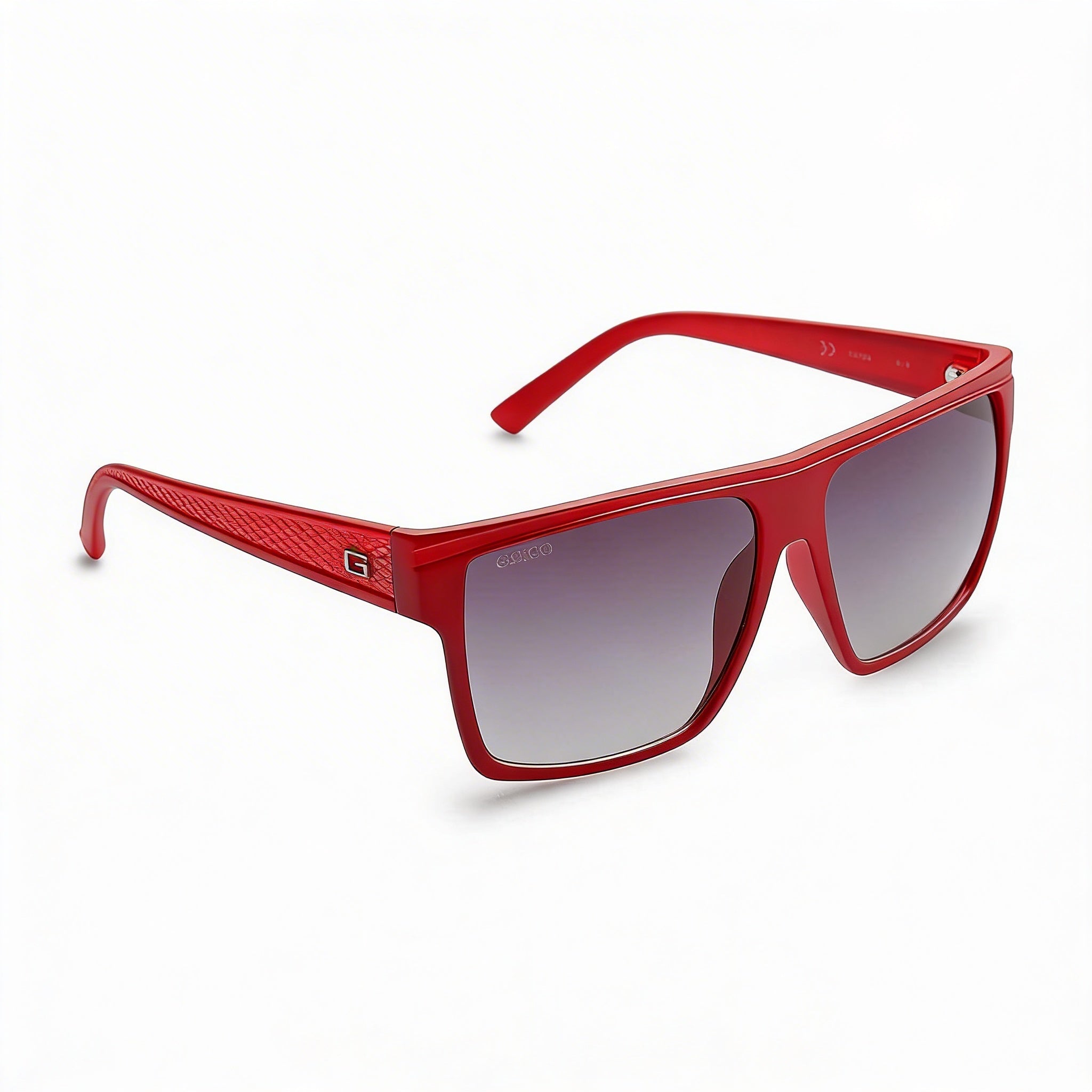 GUESS Classic Unisex Matte Red Smoke Plastic Frame UV Protected Sunglasses 58mm, Photo 1