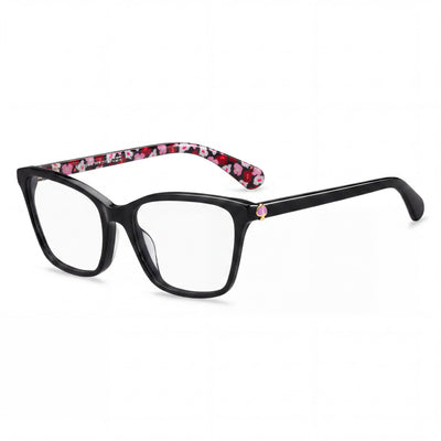 kate spade new york Cailye Gafas para mujer, negras, de plástico, de montura completa, rectangulares, sin graduar, de 53 mm