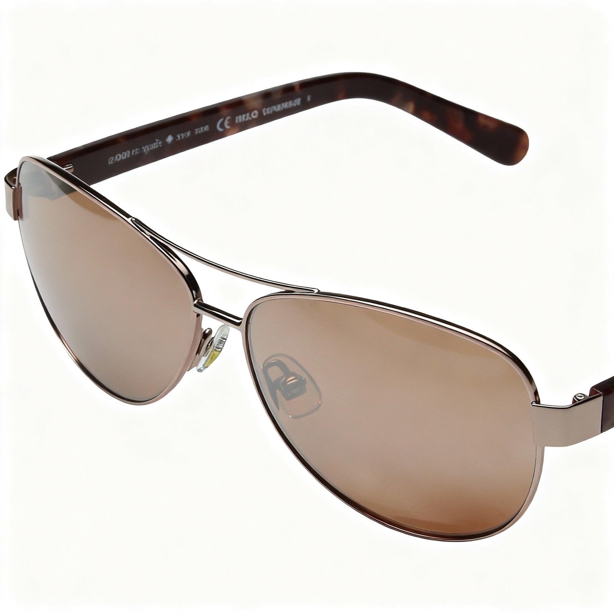 kate spade new york Dalia 2 Women's Stainless Steel Aviator Sunglasses, Rose Gold & Brown Rose Mirror, Brown Lens, 58-12-135