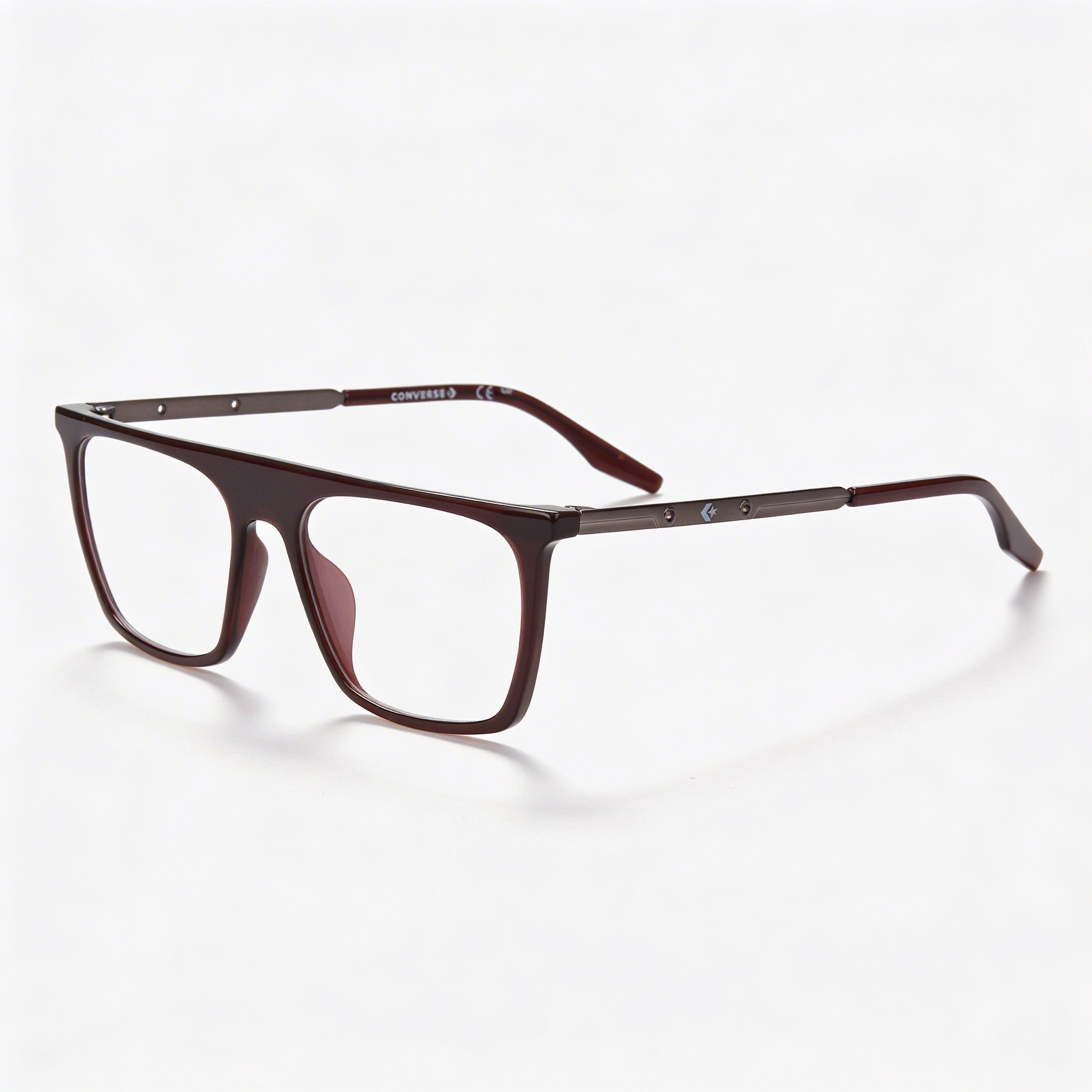 Converse Cv8009 Men's Prescription Ready Eyeglasses, Crystal Bloodstone Frame, Featuring Transparent Demo Lenses, Size 53-17-145, Photo 1