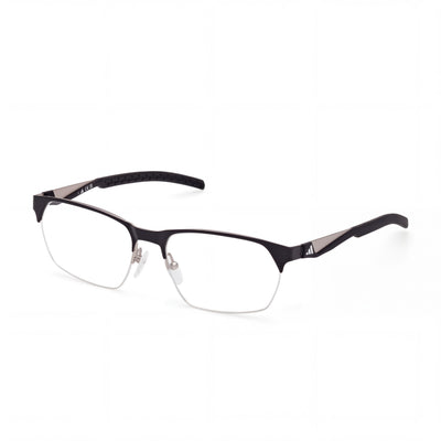 adidas SP5097 Women's Plastic Frame Eyeglasses in Shiny Gunmetal Matte Blue with Polycarbonate Lenses - 56mm