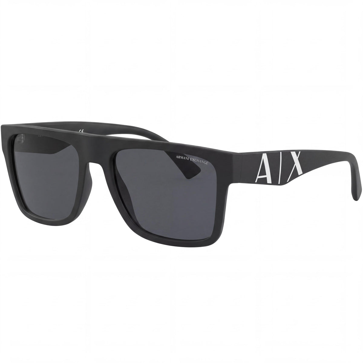 A|X Armani Exchange Ax4113s Minimalist Men's Plastic Matte Black Dark Grey Frame Dark Grey Lens UV Protection Sunglasses 55mm, Photo 1