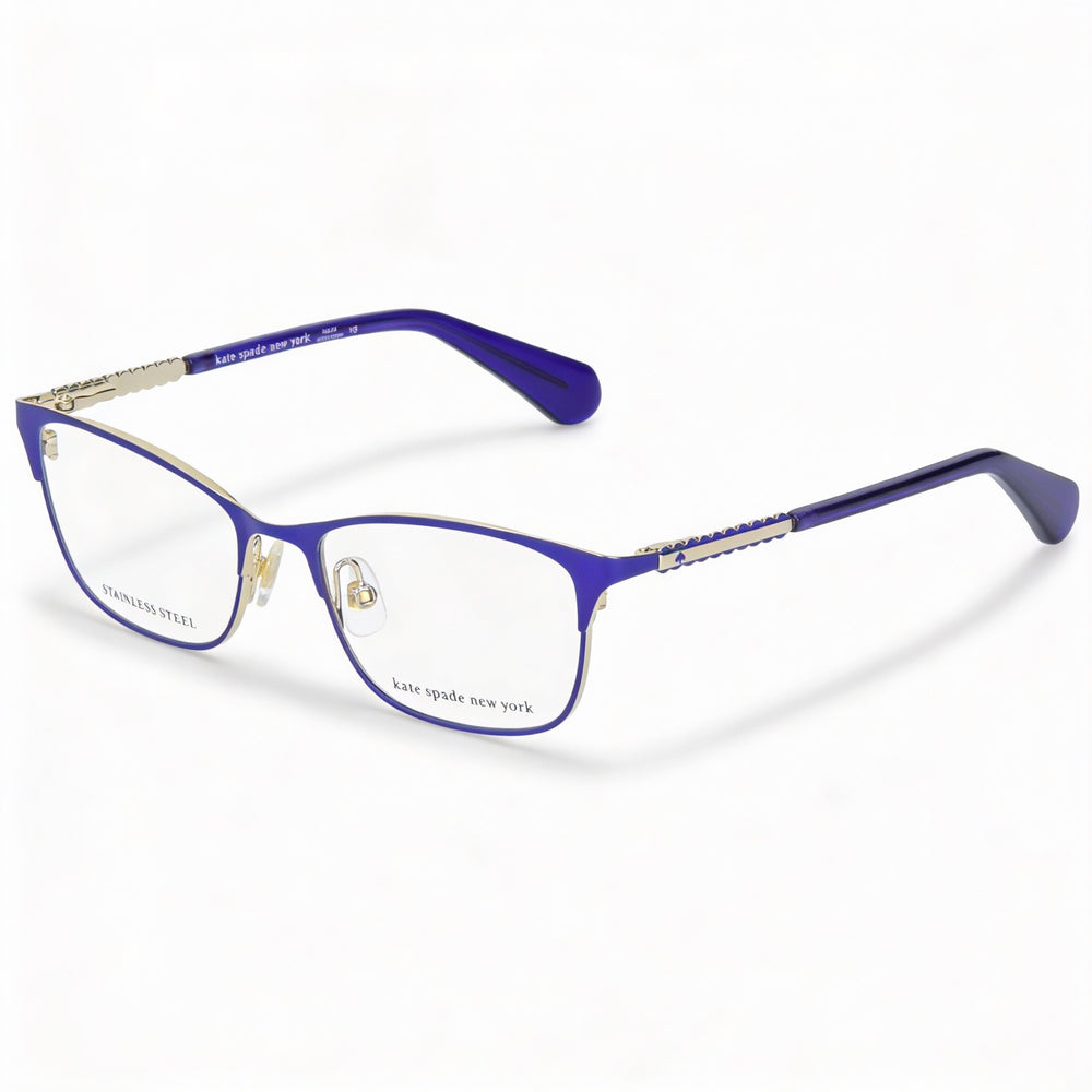 Gafas de sol Kate Spade New York Modern para mujer con montura metálica azul y lentes de policarbonato (ancho de lente de 45 mm)