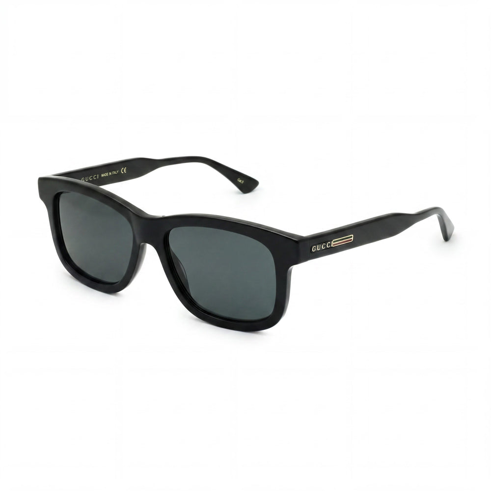 Gafas de sol contemporáneas Gucci GG0824S para hombre, montura de plástico negra/gris, protección UV, 55 mm