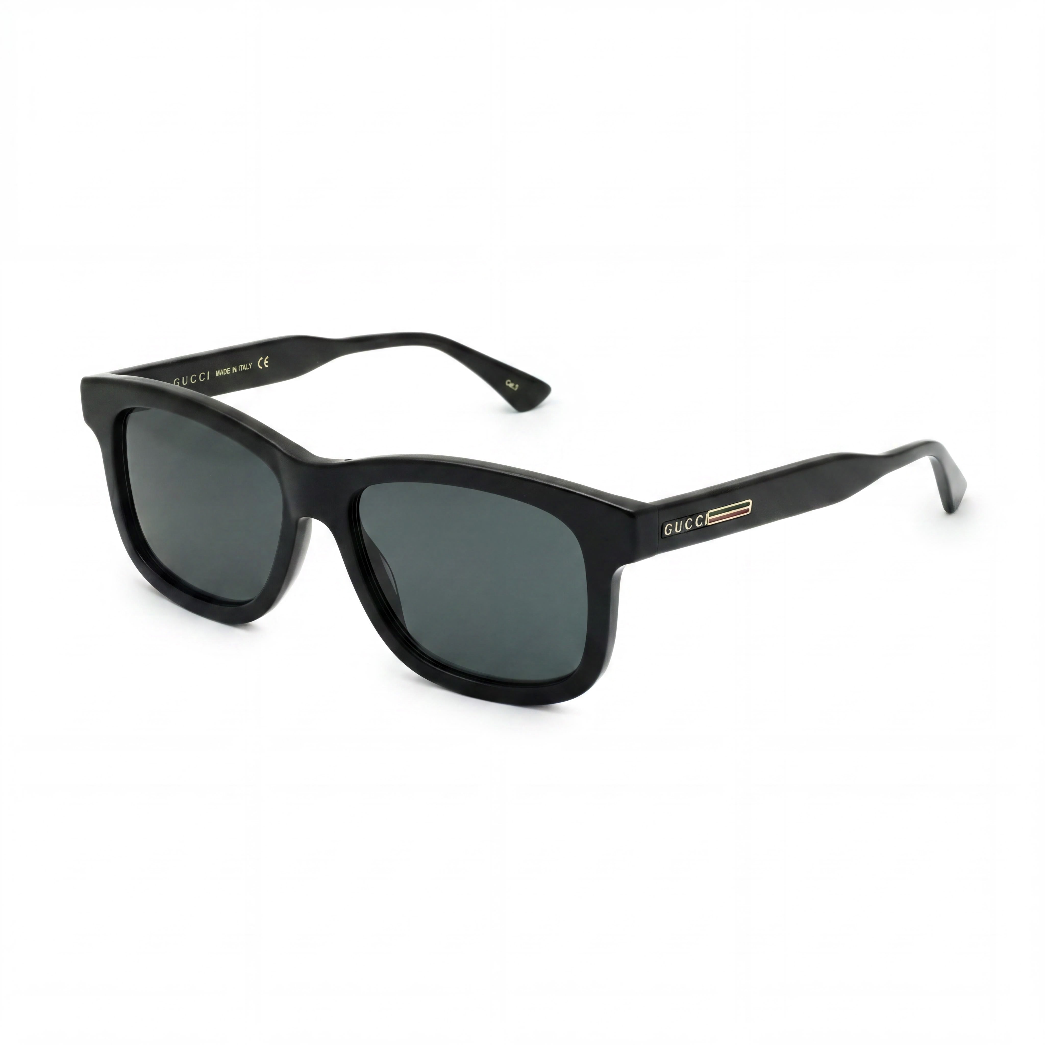 Gucci GG0824S Men's Contemporary Sunglasses, Black/Grey Plastic Frame, UV Protection, 55mm, Photo 1