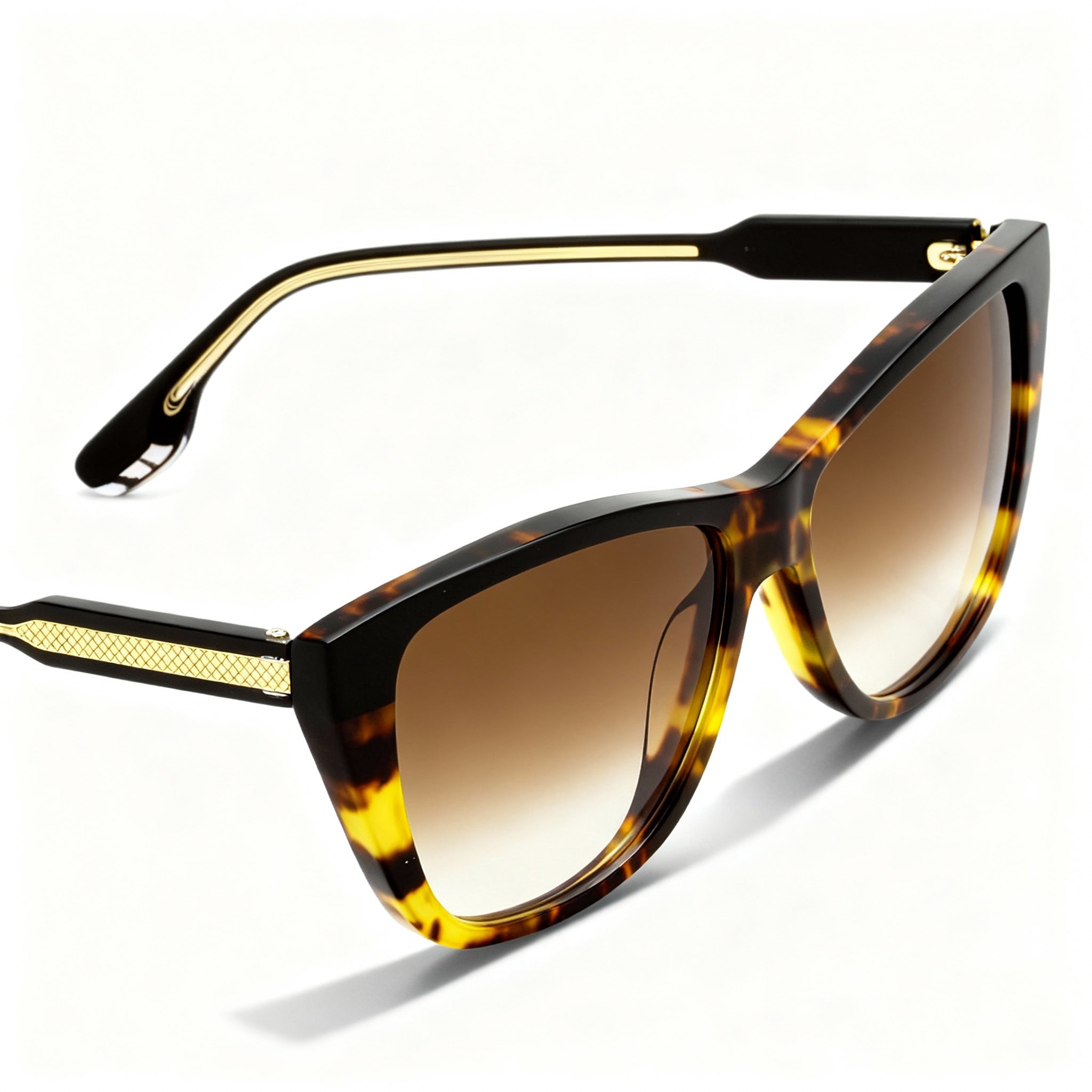 Victoria Beckham Vb639s Unisex Black Tortoise Acetate Non-Polarized Rectangular Sunglasses 57mm, Photo 1