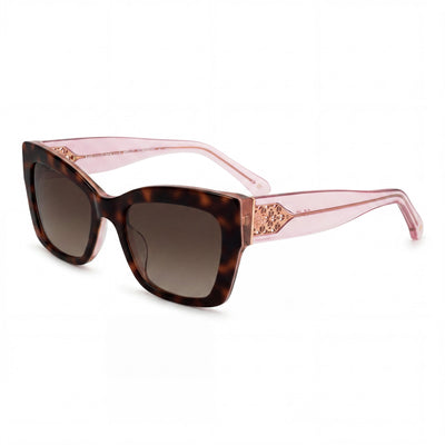 kate spade new york Classic Women's Cat Eye Plastic Sunglasses Havana Pink/Brown Shaded Gradient UV Protection 53mm