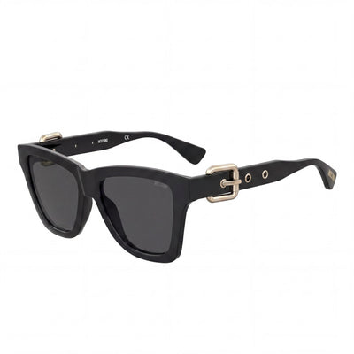 Moschino Women's Classic MOS131/S Square Sunglasses Black/Dark Grey Plastic Frame Black Lenses UV Protection 54-16-140