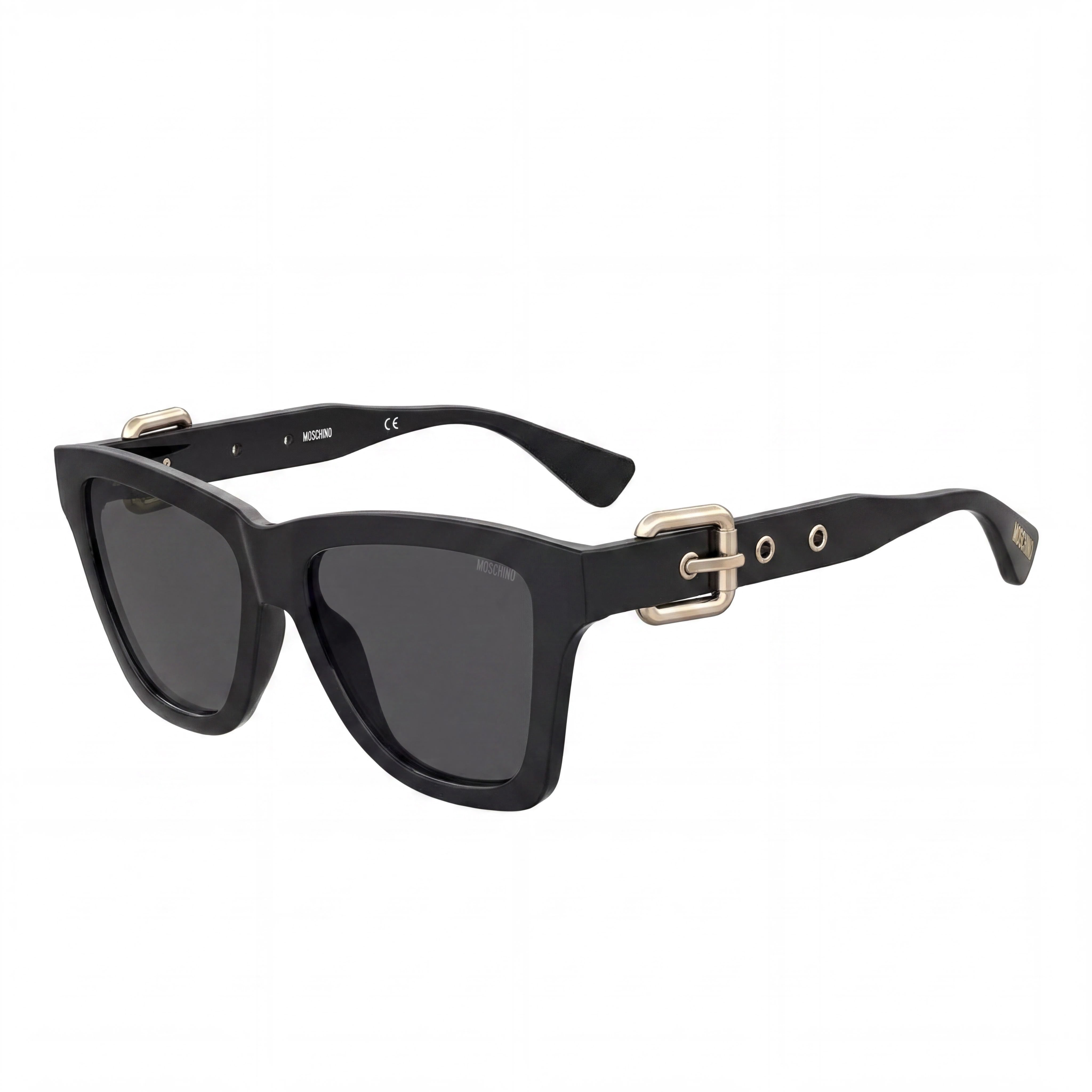 Gafas de sol cuadradas clásicas Moschino MOS131/S para mujer, montura de plástico negra/gris oscuro, lentes negras, protección UV, 54-16-140, Photo 1