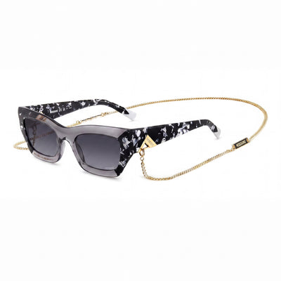 M Missoni Missoni Seasonal Women's Rectangular Plastic Dark Grey Shaded Non-Polarized Sunglasses 53mm