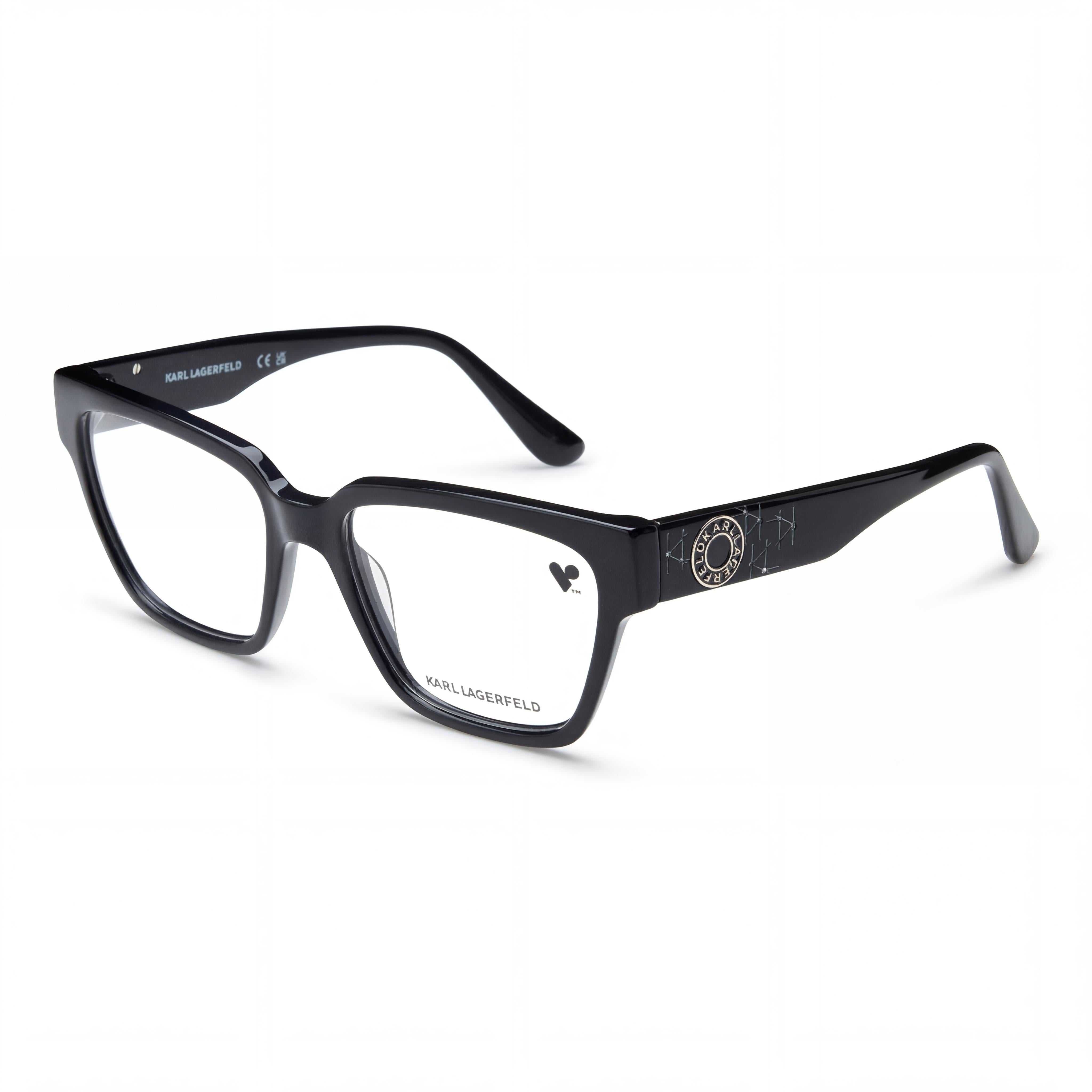 KARL LAGERFELD KL6112R Modern Style Unisex Black Acetate Frame Eyewear with Black Lenses, 54mm, Photo 1