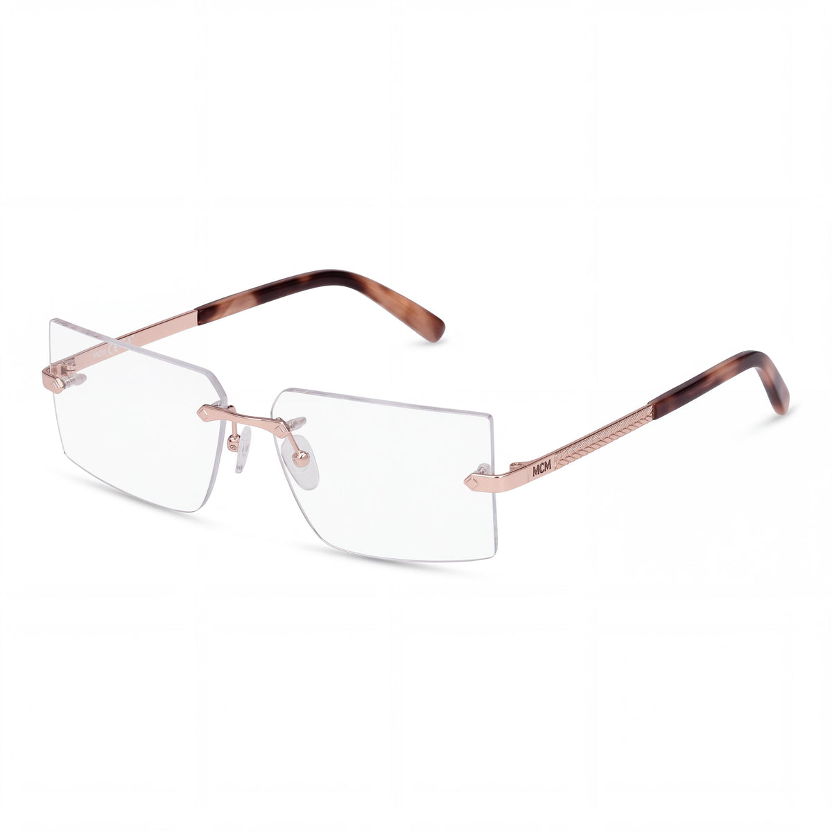 Gafas de sol clásicas de mujer MCM Worldwide con montura metálica en oro rosa y lentes multicolor 56-13-145, Photo 1
