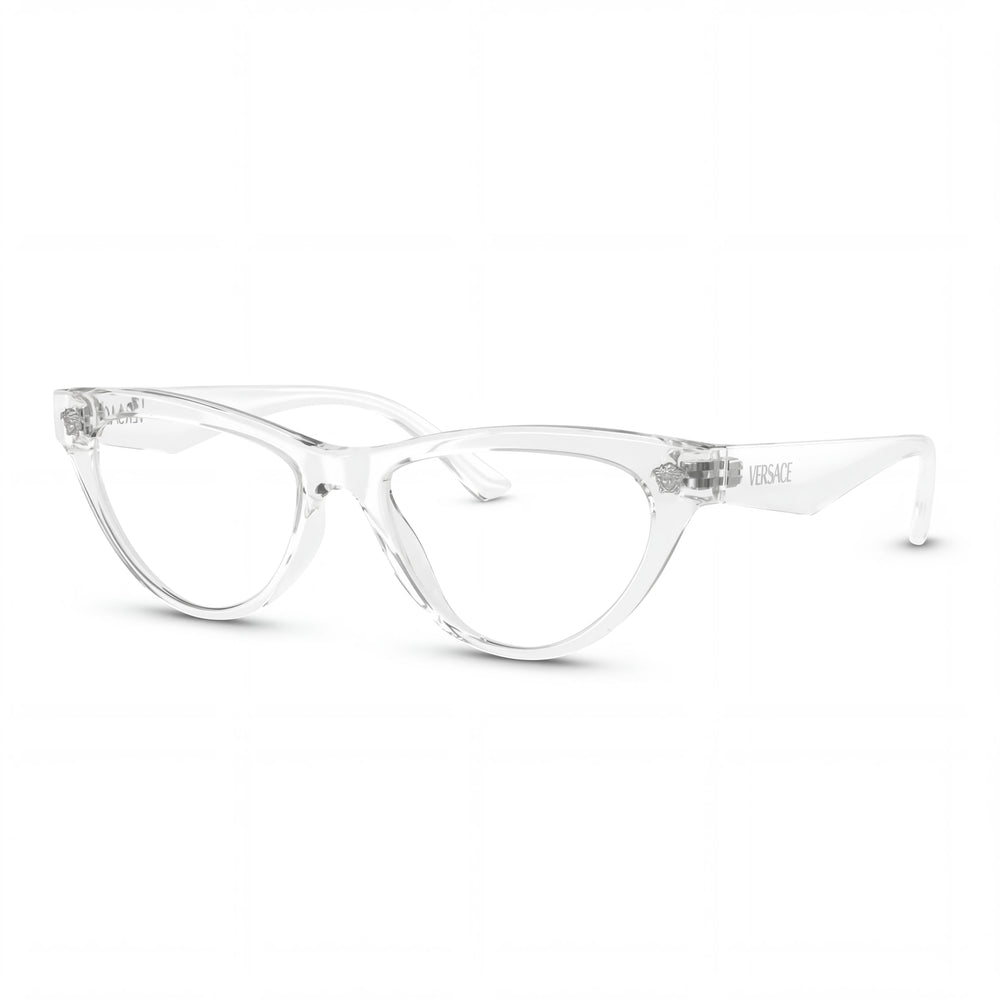 Gafas unisex Versace Classic con montura inyectada, acabado cristal y lentes de policarbonato de 52 mm