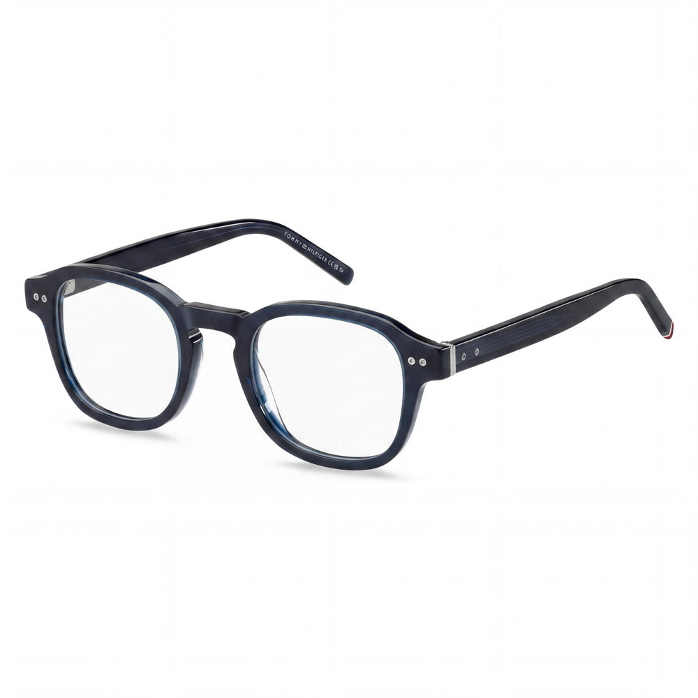 Gafas Tommy Hilfiger Modern Unisex, Montura de ECO ACETATO Azul Paladio, Lentes Azules, 48mm