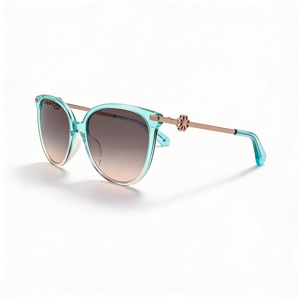 Kate Spade New York Kristina Women's Round/Oval Acetate UV Sunglasses Grey Gradient Brown / Grey Fuchsia 54mm
