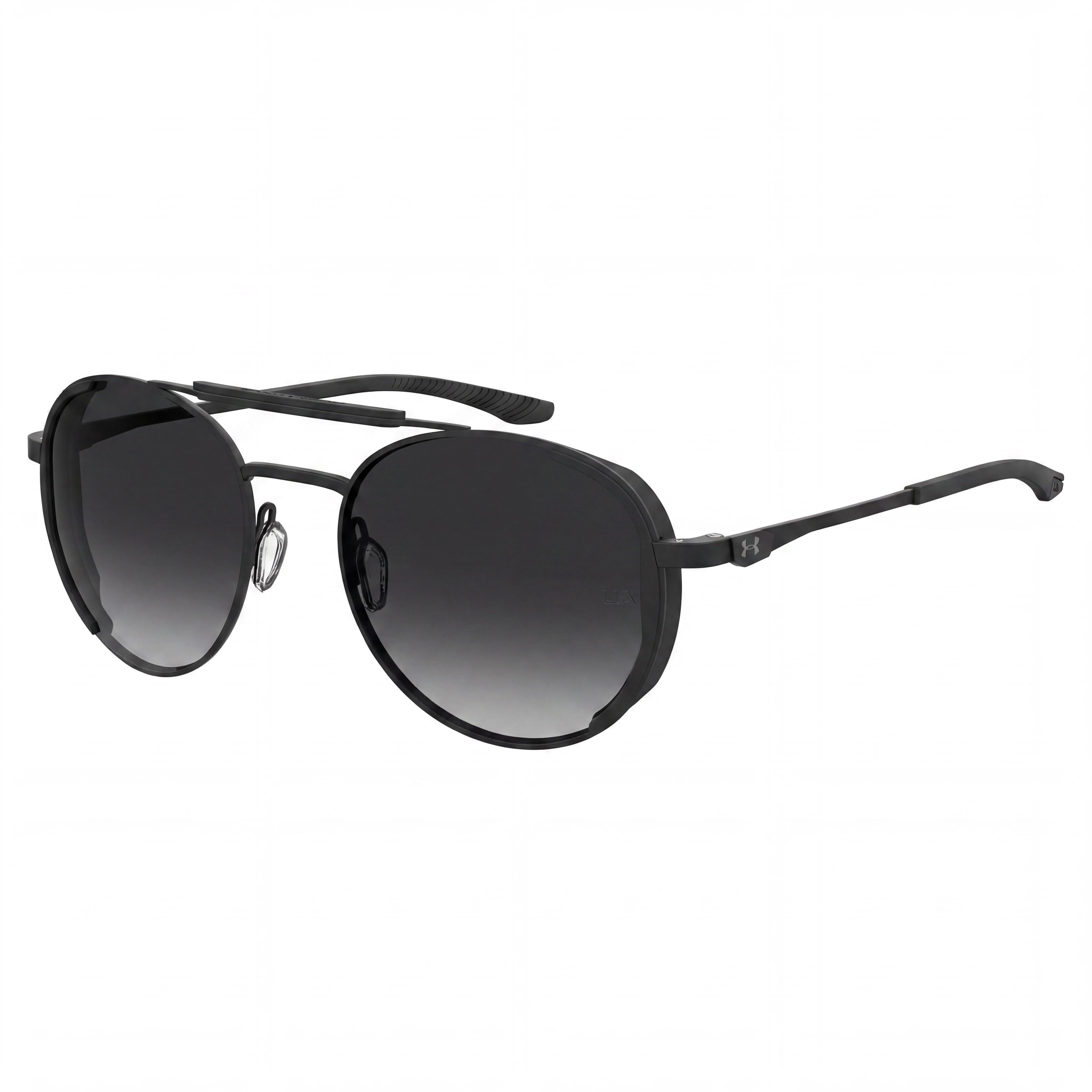 Under Armour Ua 0008/G/S Unisex Black Matte/Grey Alloy Steel Sunglasses with Matt Black Lenses, UV Protected 55mm, Photo 1