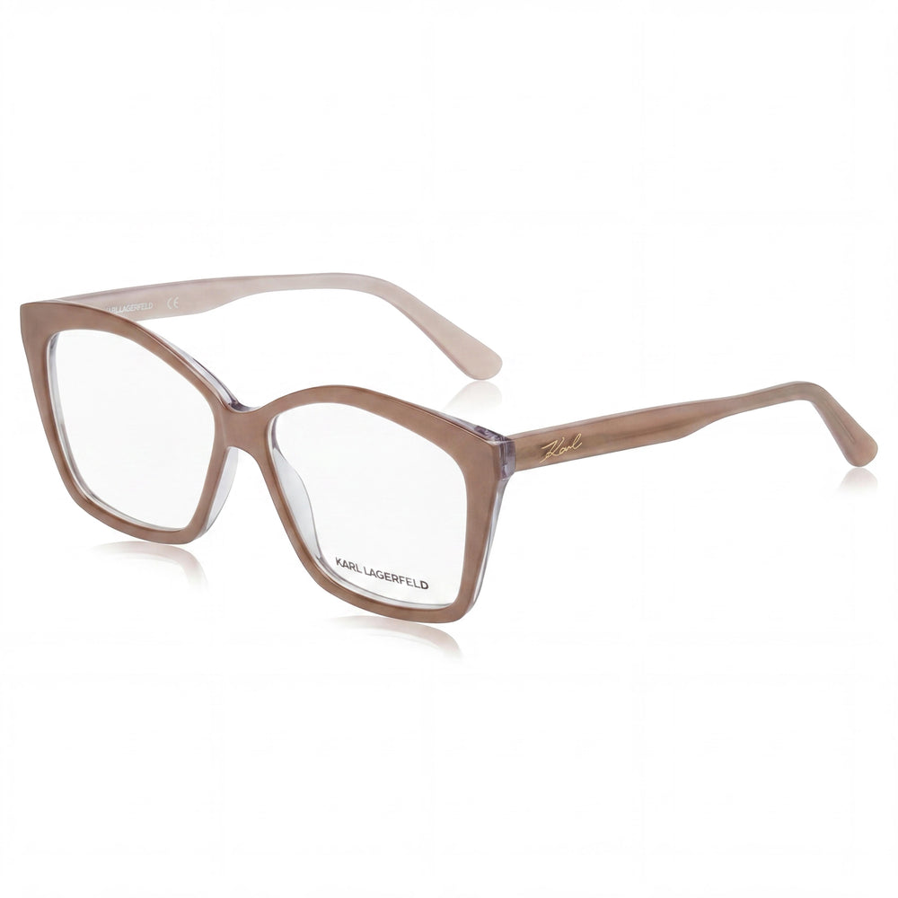 Gafas de sol informales para mujer KARL LAGERFELD, de policarbonato no polarizado, con montura de acetato trilaminar color camel, 54 mm