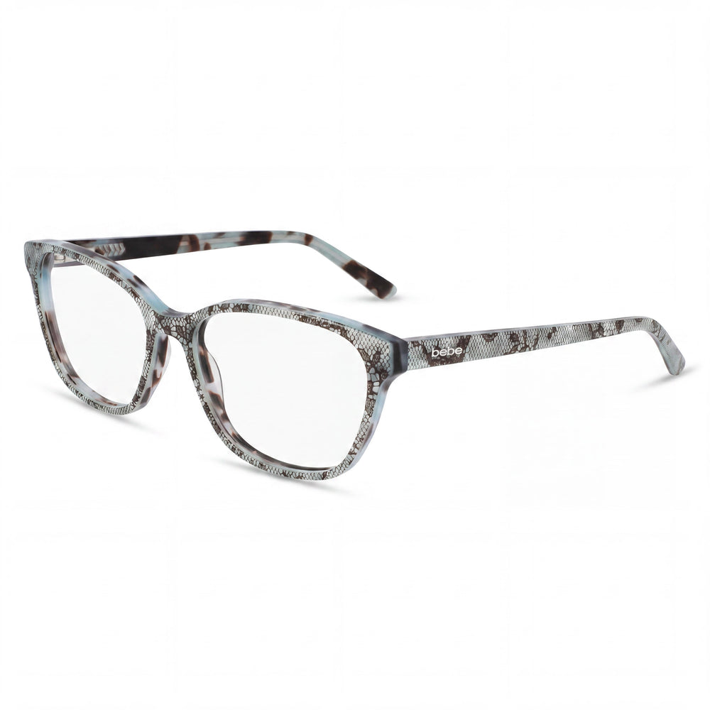 bebe Bb5220 Women's Teal Lace Acetate Frame Eyeglasses with Polycarbonate Lenses 55/16/140