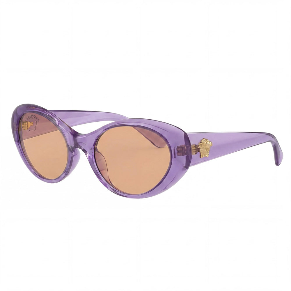 Versace Ve 4455u Gafas de Sol de Mujer, Montura de Plástico Multicolor, Lentes Marrón Oscuro con Protección UV, 53mm
