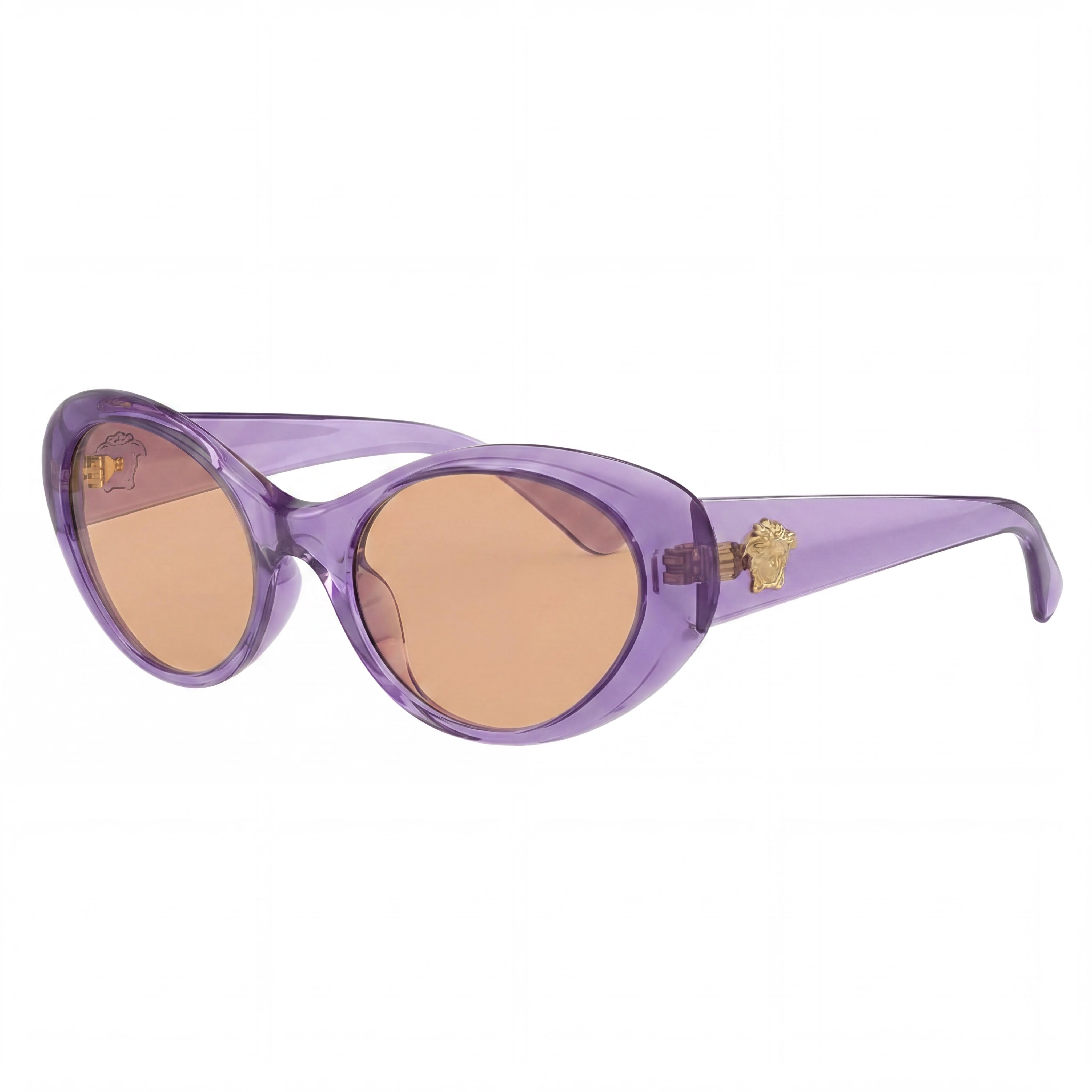 Versace Ve 4455u Gafas de Sol de Mujer, Montura de Plástico Multicolor, Lentes Marrón Oscuro con Protección UV, 53mm, Photo 1