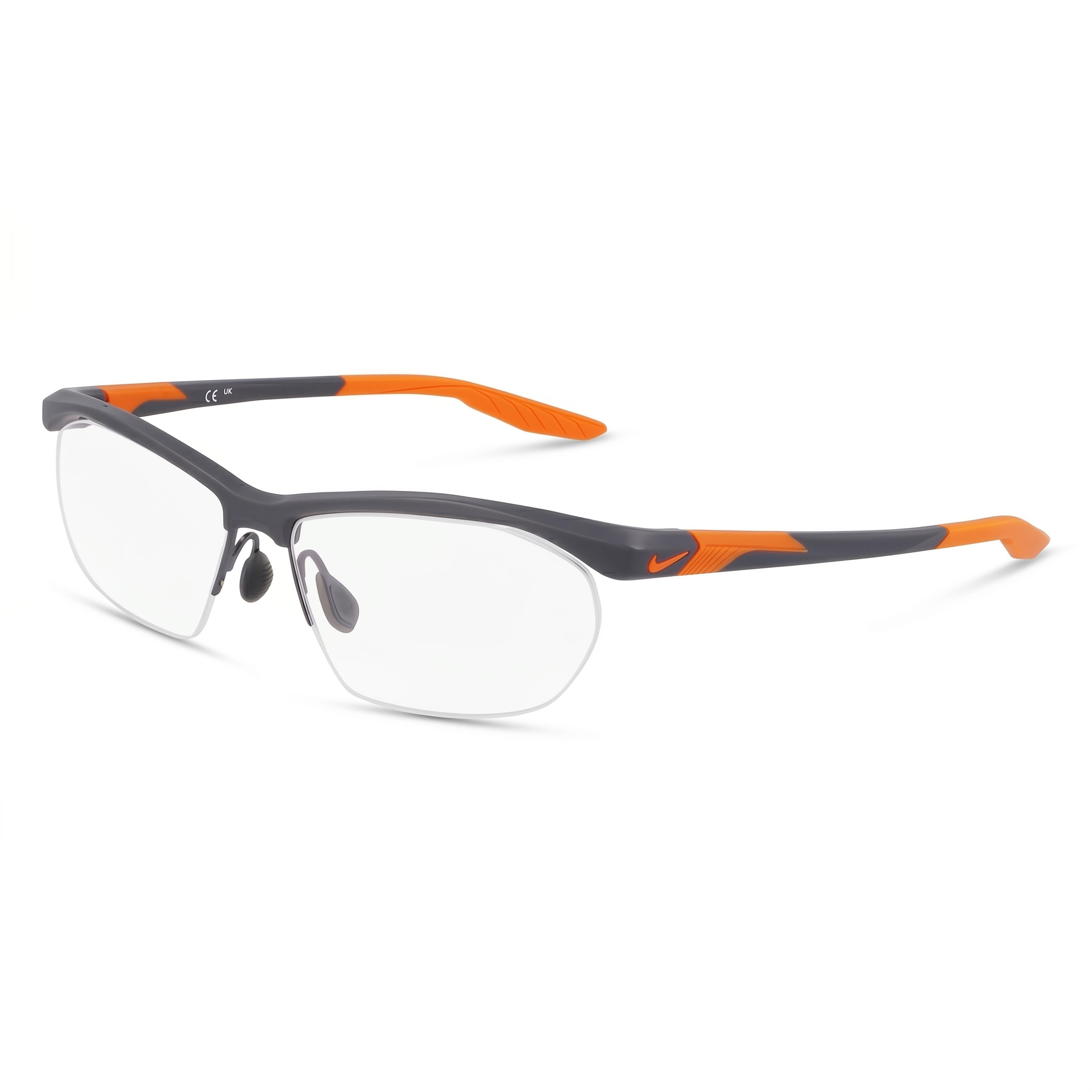 Nike 7401 Unisex Metal Frame Eyewear with Polycarbonate Lenses, Matte Dark Grey Frame & Lenses, Size 58, Photo 1