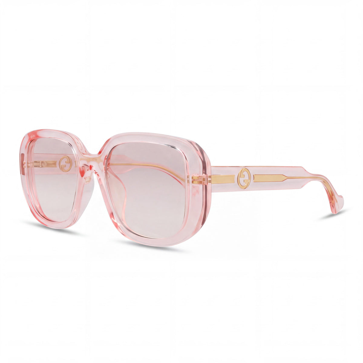 Gucci GG1557SK-003 Gafas de sol rectangulares para mujer de plástico rosa nude, listas para graduar, 54 mm, Photo 1