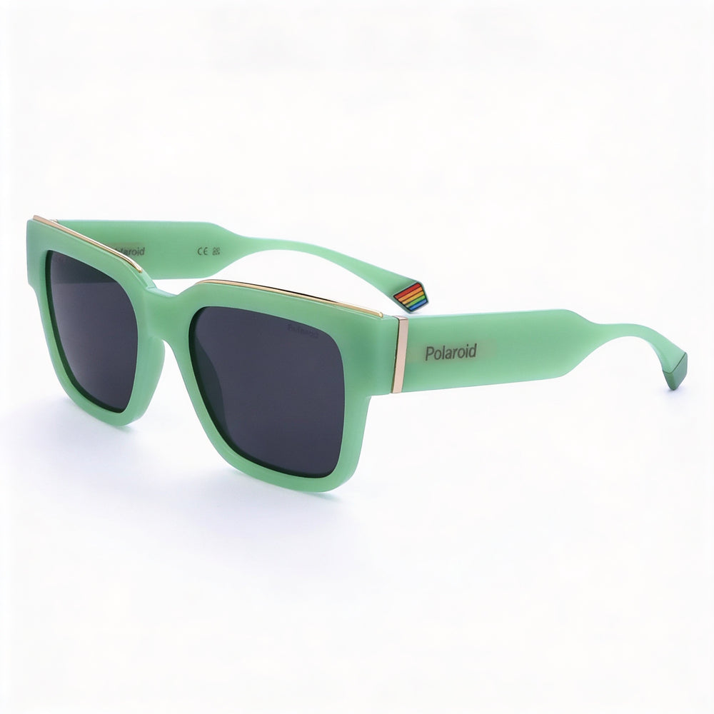 Polaroid PLD 6198/S/X Casual Unisex Green Frame Grey Lens Polycarbonate UV Protection Sunglasses 52mm