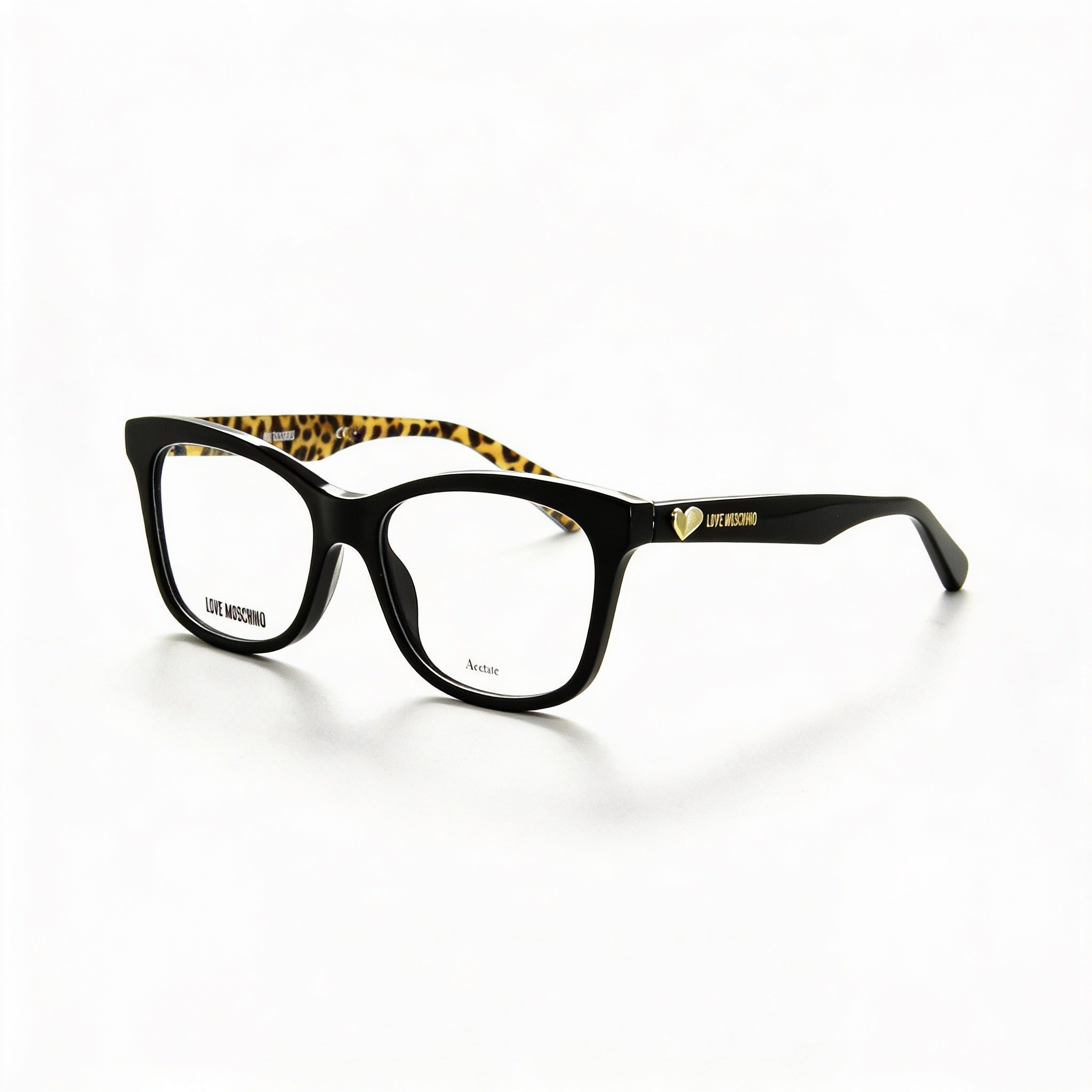 Love Moschino Fashion-forward Women's Black Acetate Optical Frames, Prescription Ready with Clear Demo Lenses 52mm, Photo 1