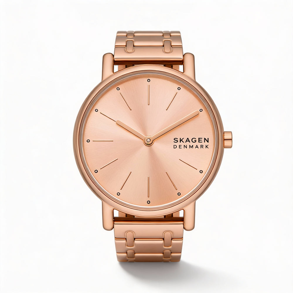 Reloj SKAGEN DENMARK Signatur Lille para mujer, de acero inoxidable en oro rosa y correa intercambiable de 30 mm
