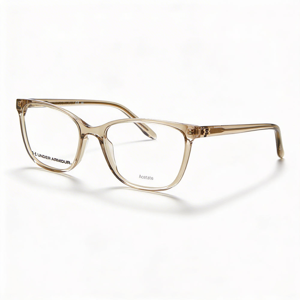 Gafas de sol Under Armour UA 5036 para mujer con montura de acetato, acabado beige y lentes de policarbonato, 52 mm