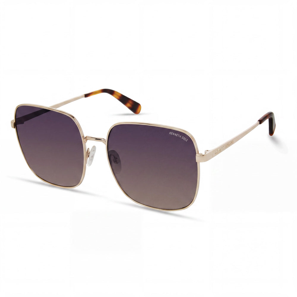 Gafas de sol Kenneth Cole New York KC6032W para mujer, montura metálica dorada, azul degradado, no polarizadas, 60 mm