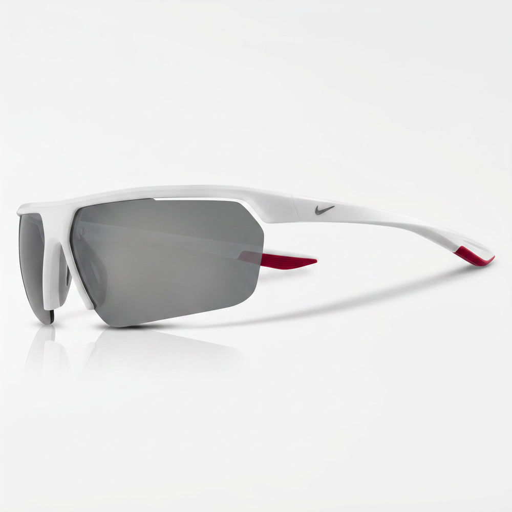 Nike Gale Force Unisex Plastic Sunglasses, White Wolf Grey Silver Flash Frame, Grey Silver Mirror Lens, 71mm