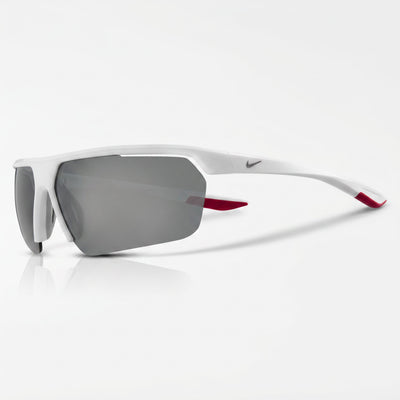 Gafas de sol Nike Gale Force unisex de plástico, montura White Wolf Grey Silver Flash, lente Grey Silver Mirror, 71mm