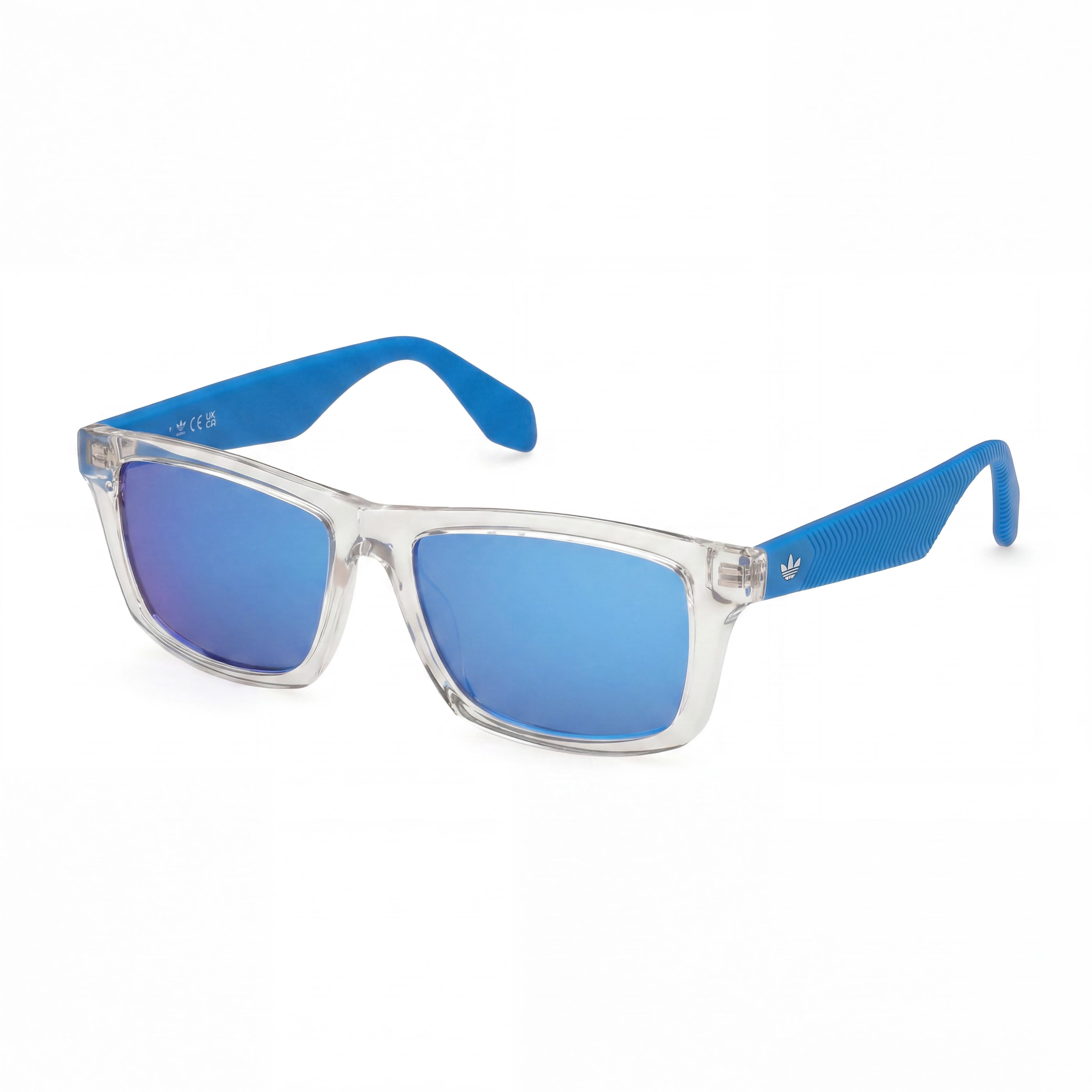 adidas Modern Men's Crystal Plastic Frame Sunglasses with Blue Lenses and UV Protection, 54mm Lens Width, Photo 1