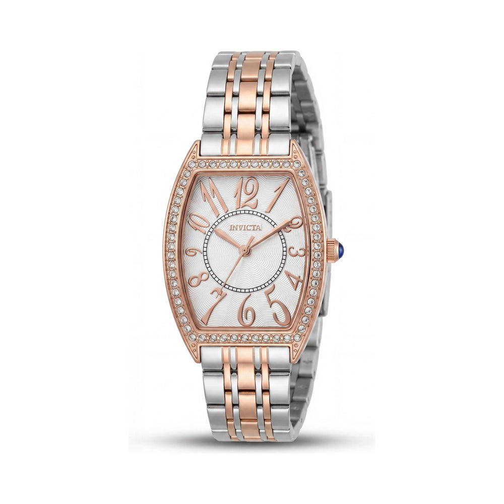 Reloj Invicta Wildflower 69269 Unisex de Cuarzo, Caja de Acero Inoxidable Oro Rosa, Esfera Plateada, 29mm