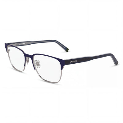 Gafas Lacoste modernas para hombre de policarbonato azul mate no polarizadas, lente de 53 mm, puente de 18 mm, patilla de 145 mm