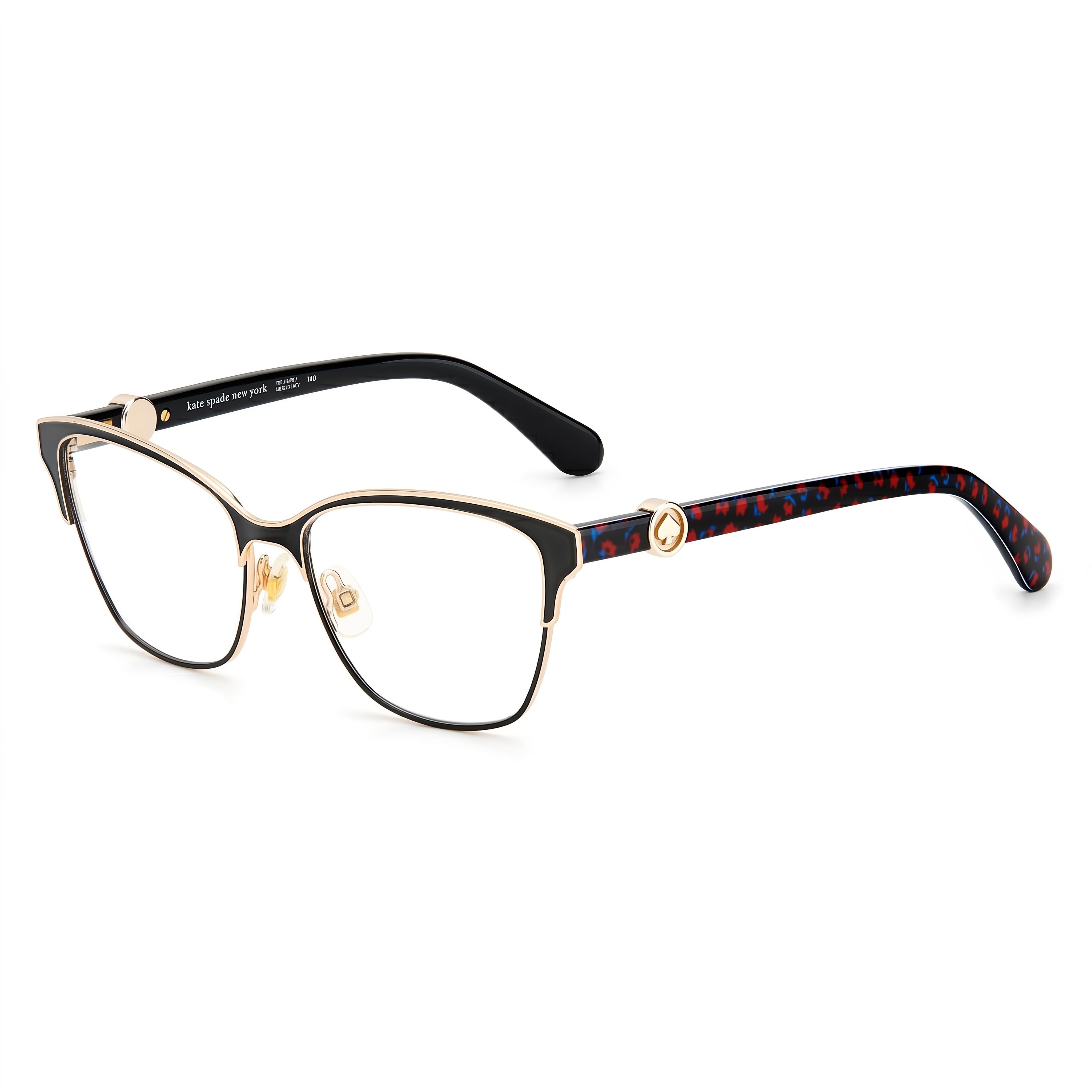 Gafas graduadas Kate Spade New York Audrina/G para mujer, de acero inoxidable, color negro y dorado, con forma de ojo de gato, 53-15-140, Photo 1