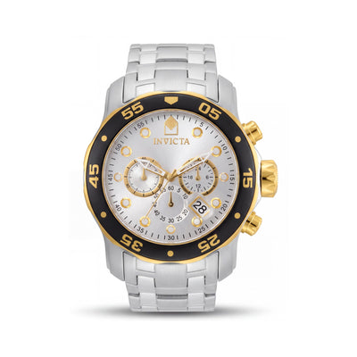 Invicta Men's Diver Quartz Chronograph Stainless Steel Watch Silver White 48mm