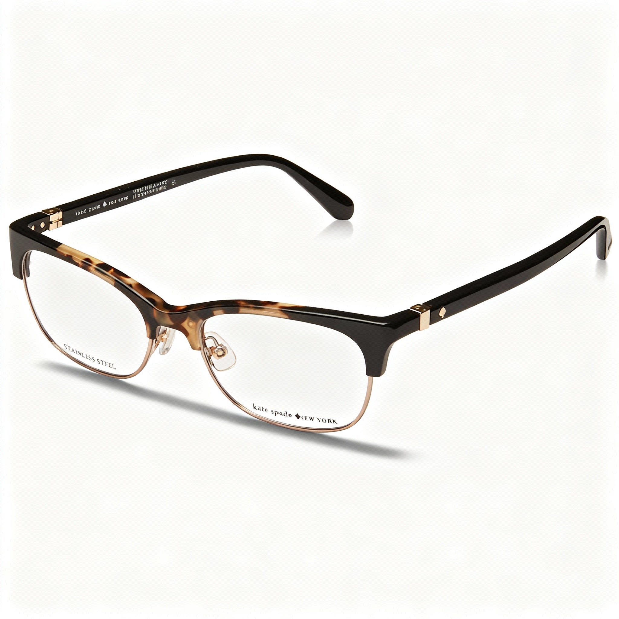 kate spade new york Women's Prescription Eyeglasses with Dark Havana Acetate Frame and Clear Non-Polarized Lenses 51-17-140mm, Photo 1