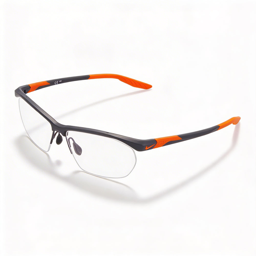 Nike 7401 Unisex Metal Frame Eyewear with Polycarbonate Lenses, Matte Dark Grey Frame & Lenses, Size 58