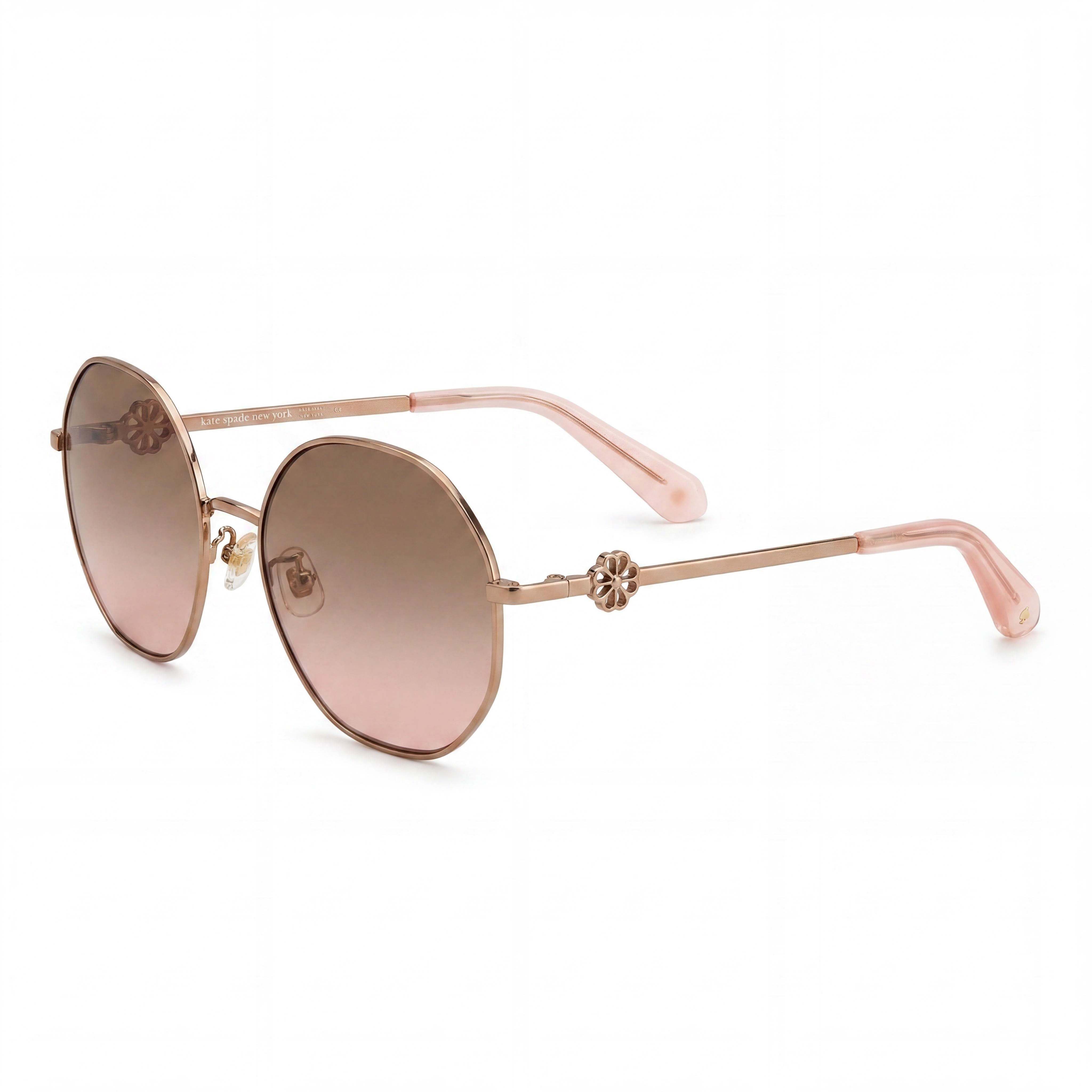 kate spade new york Classic Women's Rose Gold Brown Stainless Steel UV Protection Sunglasses 56mm, Photo 1