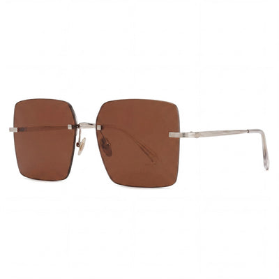 Gafas de sol cuadradas metálicas doradas/marrón para mujer Salvatore Ferragamo Classic SF311S de 60 mm con 100% protección UV